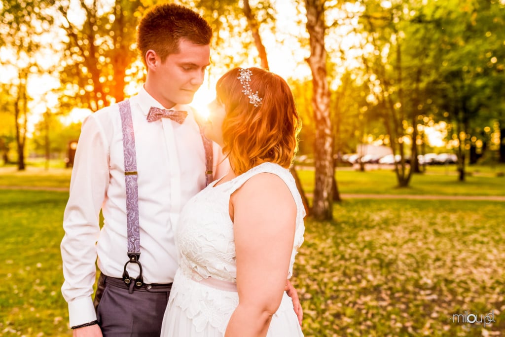 Brautpaarshooting mit Sonnenuntergang Janek und Denise - Hochzeitsfotografie